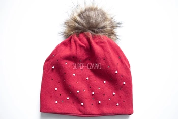 
                    BROEL Kadima czapka na zimę z pomponem czerwona
                
